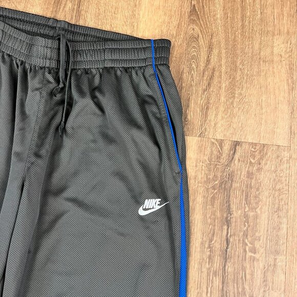 Nike Gray Blue Athletic Tack Pants Zip Ankle Sz L - Picture 4 of 9